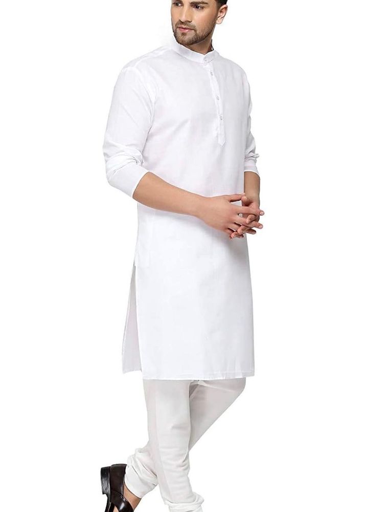 Men&#39;s White Cotton Kurta Set all sizes available