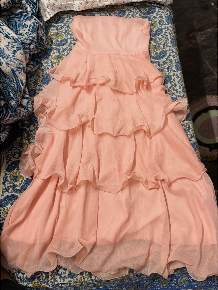 Savana Pink Ruffle Layered Dress