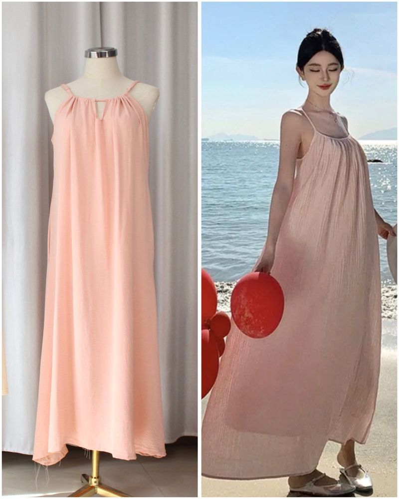 Flowy Peach Maxi Dress