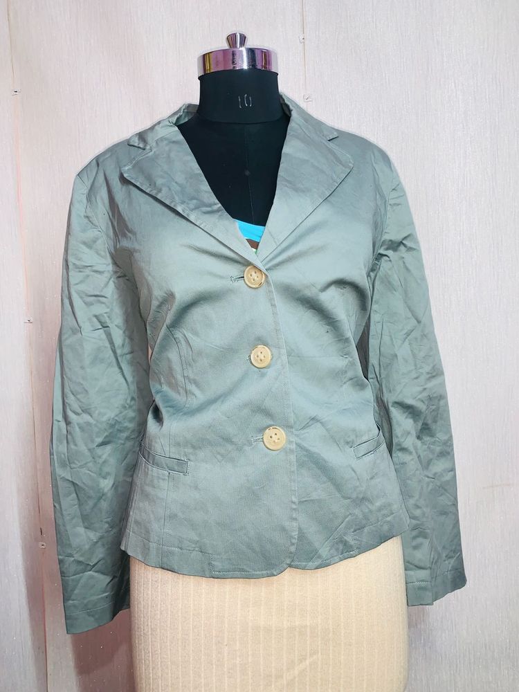 Casual Green Blazer