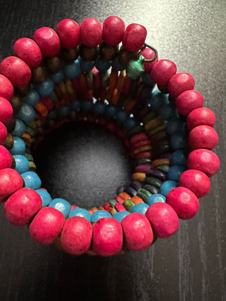 Colorful Wood Bead Bracelets