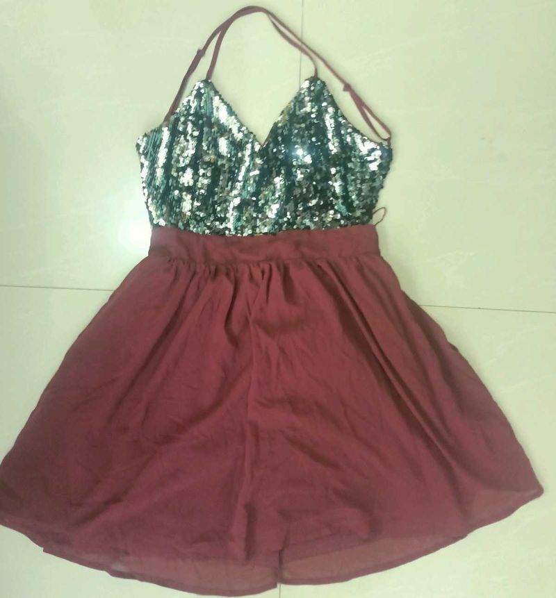 Sequin Top Skater Dress