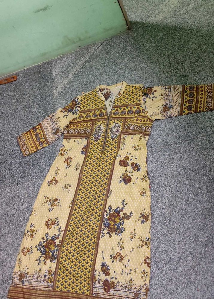 Floral Print Cotton Kurta