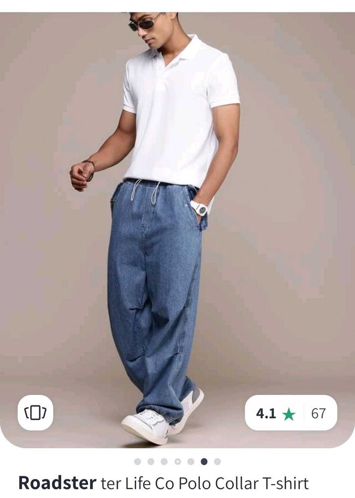 (Roadster) White Casual Polo T-Shirt(Men’s)