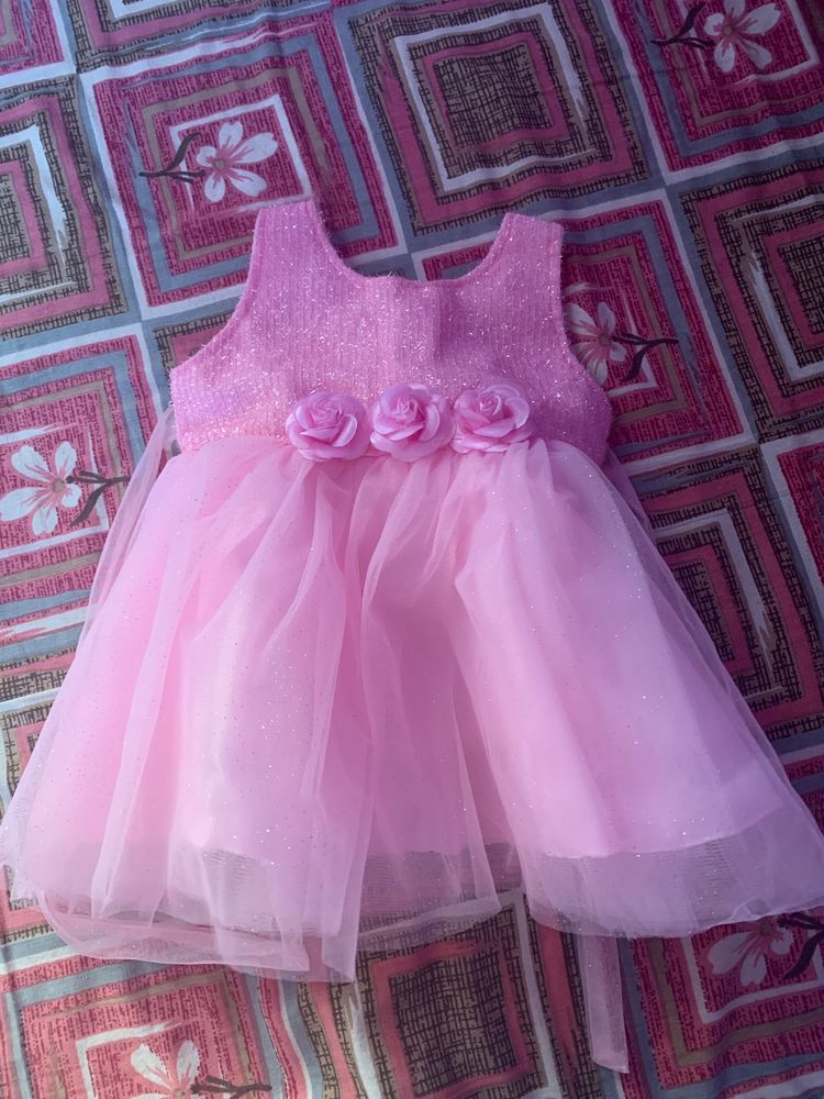Pink Frock For Baby Girl