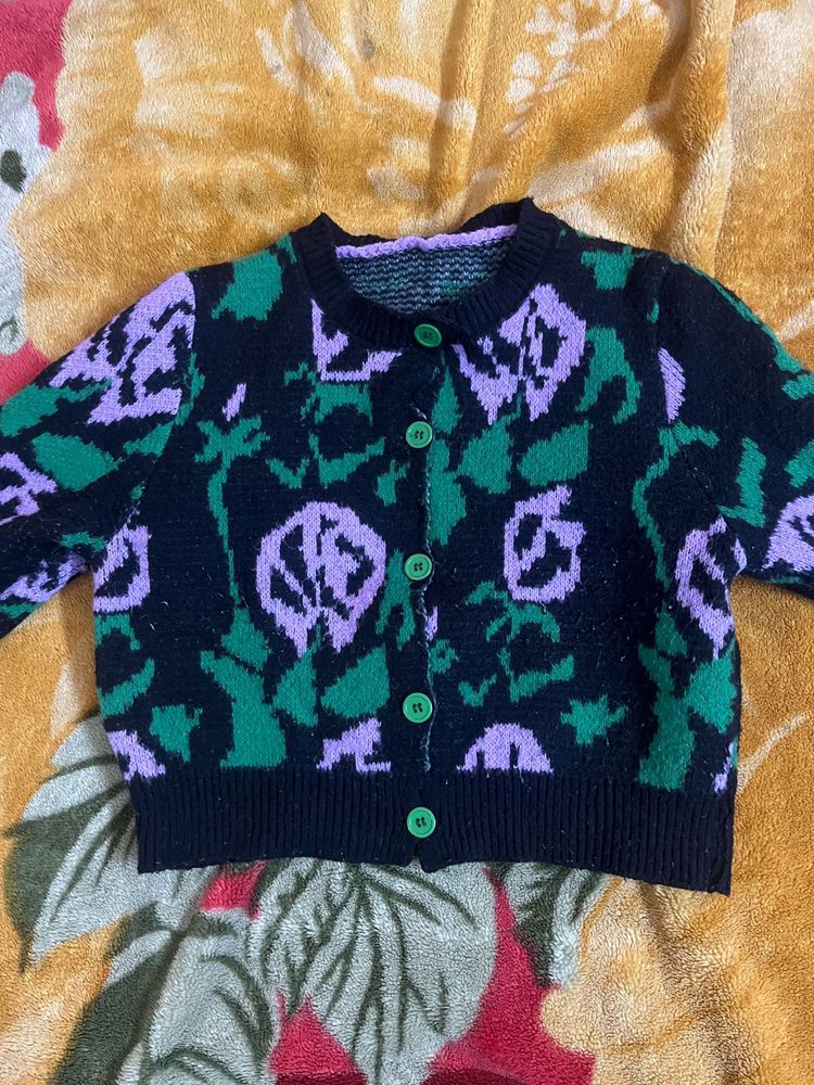 Floral Knit Cardigan