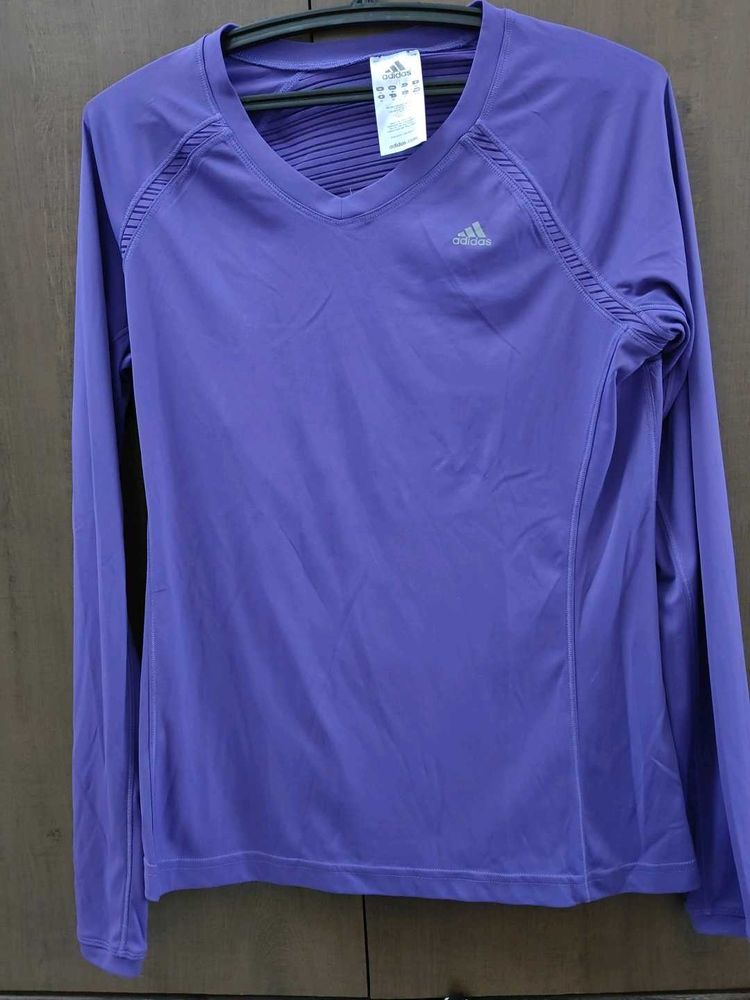 Adidas Purple Long Sleeve workout top