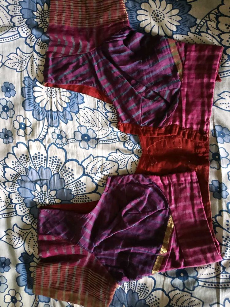 Used PurpleColor Silk Stitched Blouse