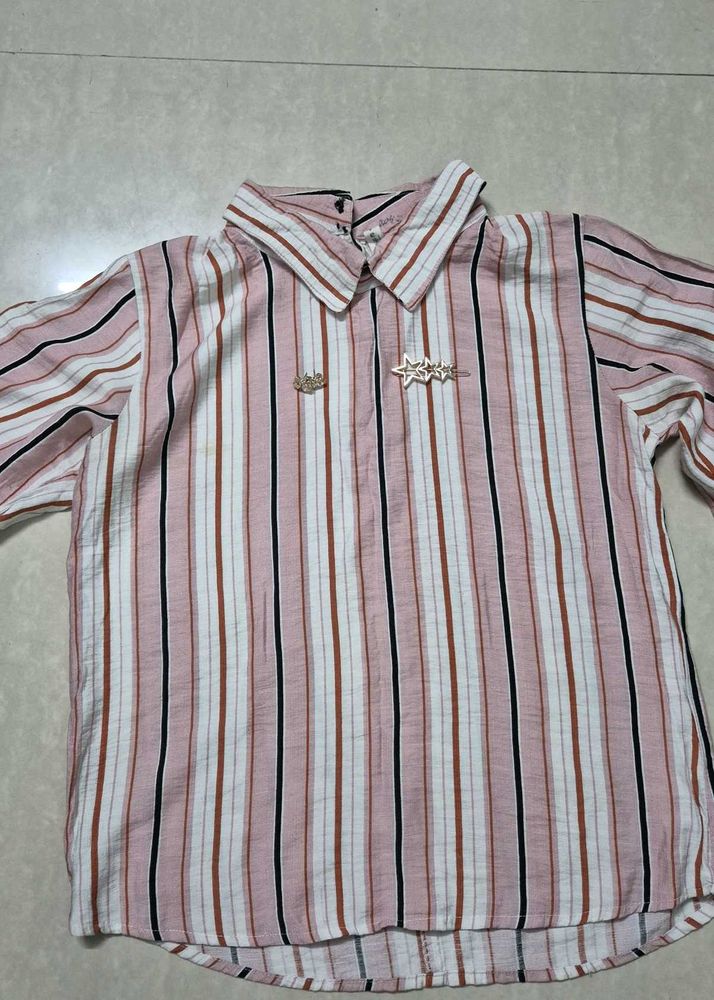 A Collared Striped Shirt