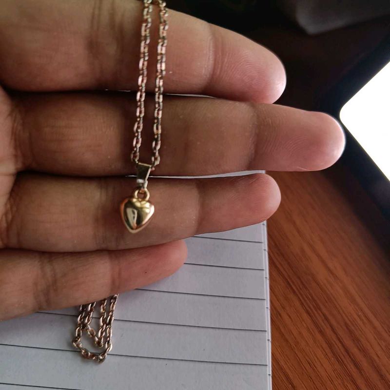 Heart Chain With Extra Free Floral Charm