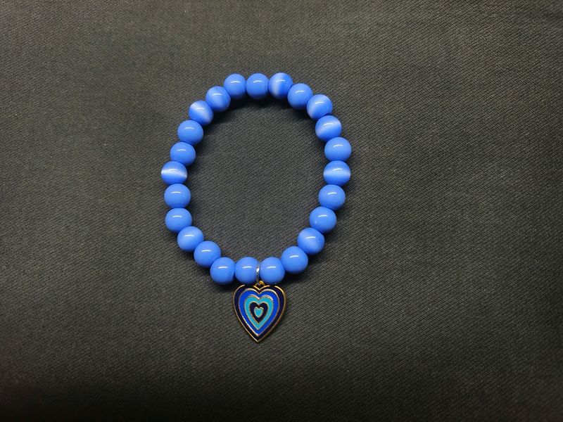 Cat Eye Beads With Charm Bracelet