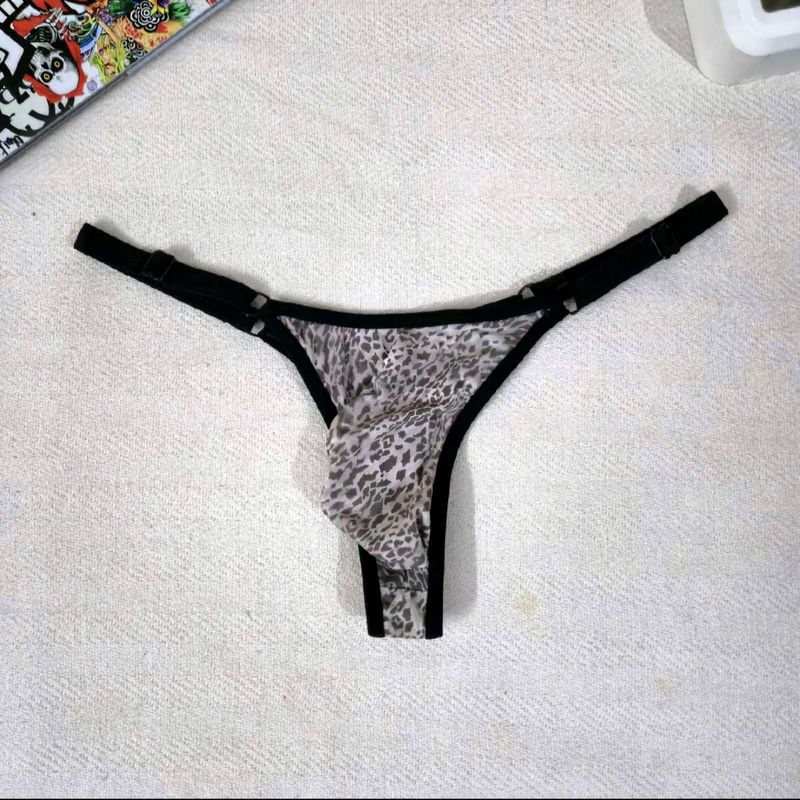 Mens Leopard Print Thong