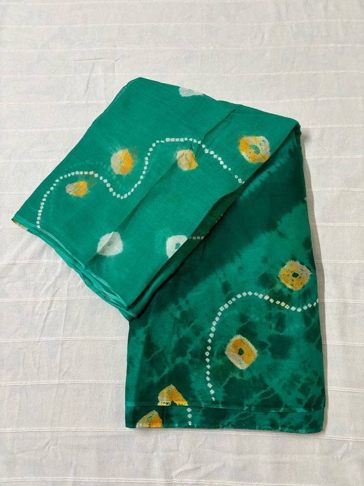 Tie &amp; Die Pure Cotton Saree with Blouse