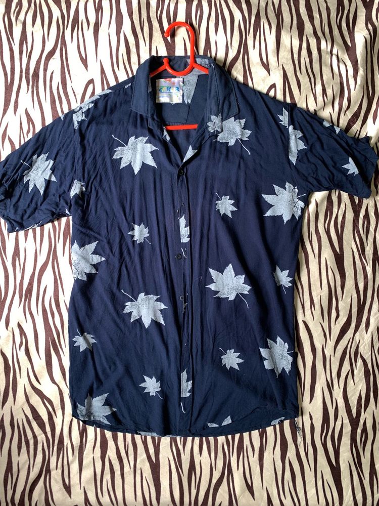 Leaf Print Casual Shirt