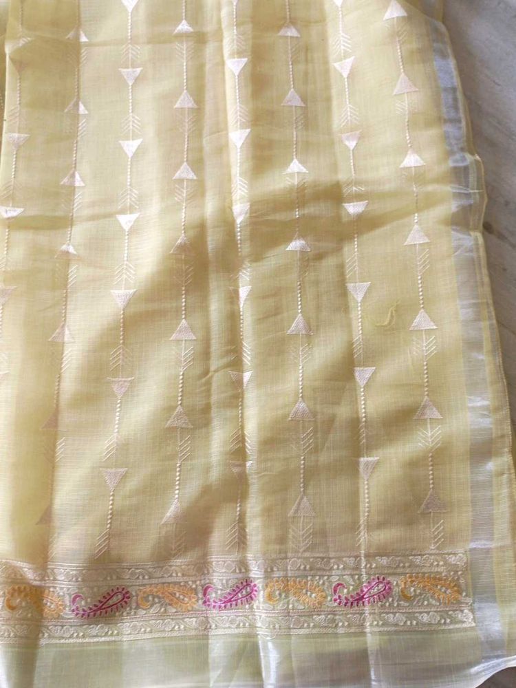 Lemon Yellow Saree