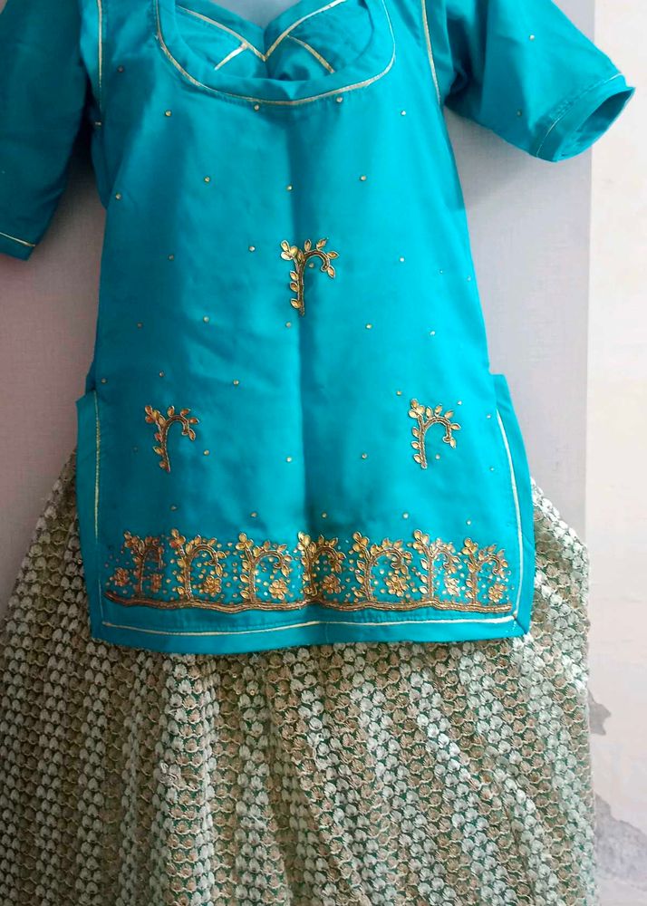Sky Blue Rajputi Poshak/rajasthani Dress
