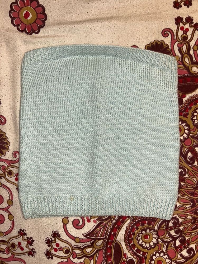 Light Blue Knit Tube Top