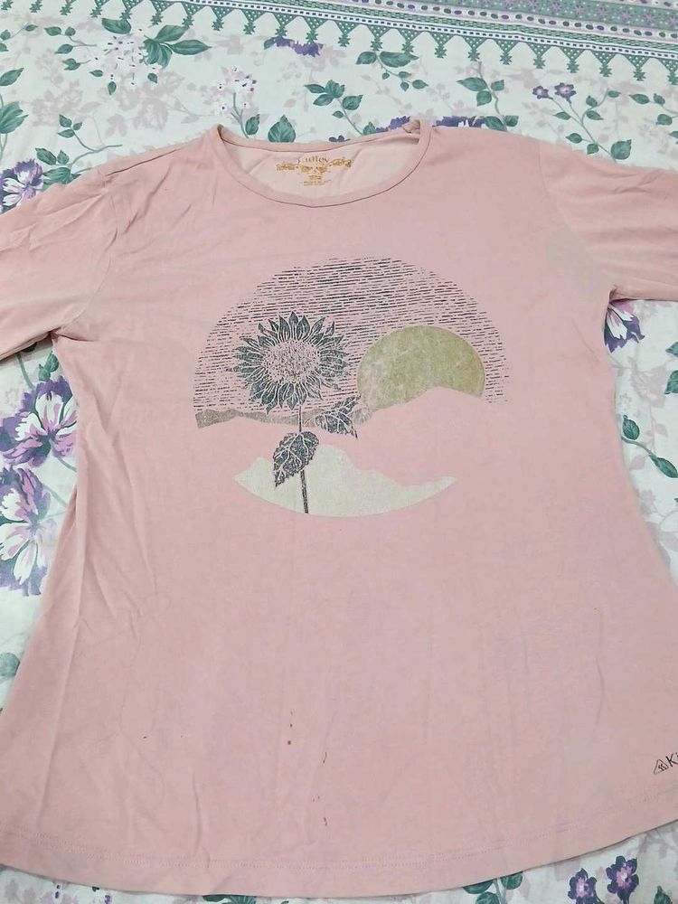Pink Graphic Print Tee