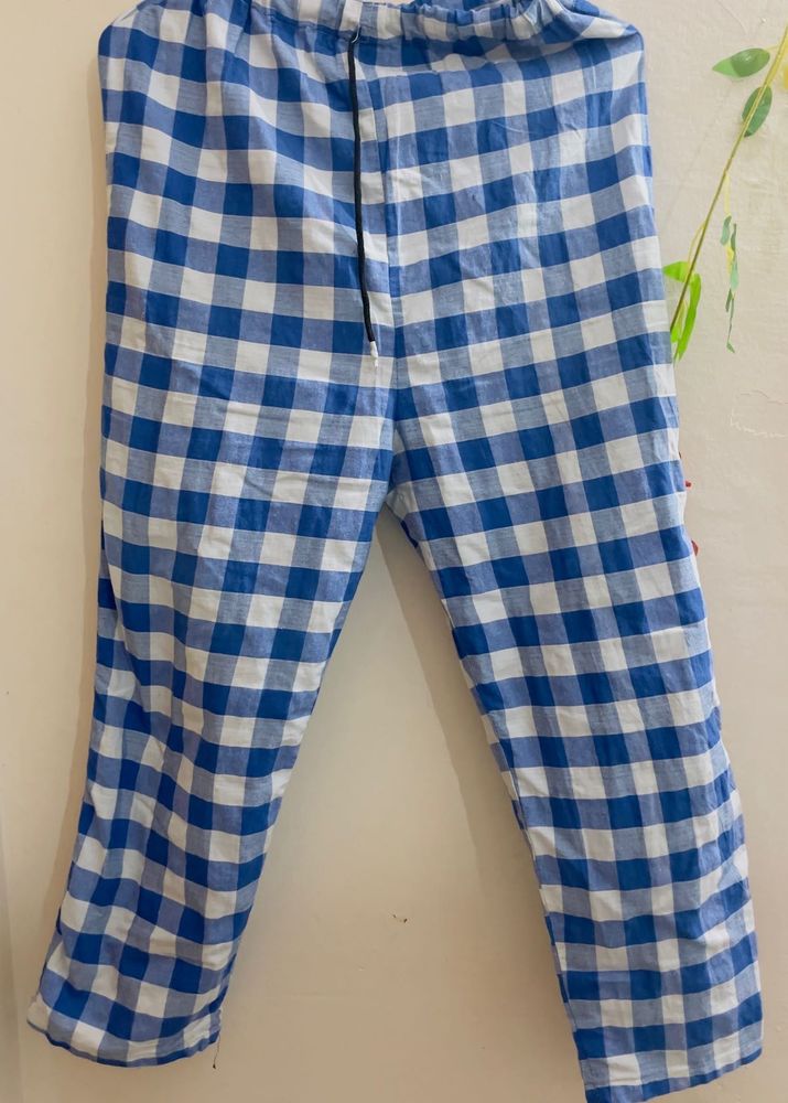 Blue Checkered Pajama Pants