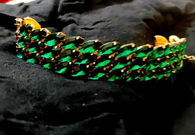 Emerald Green Korean Stone Statement Bracelet