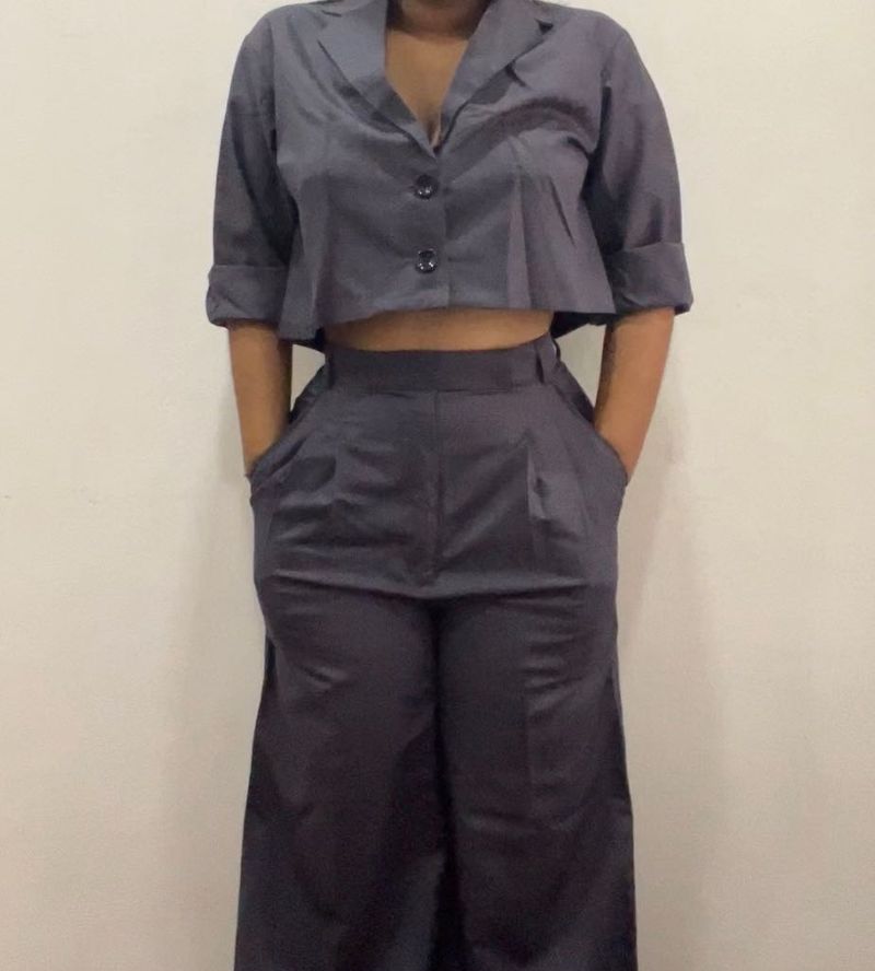 Korean Crop Suit Co-ord Set