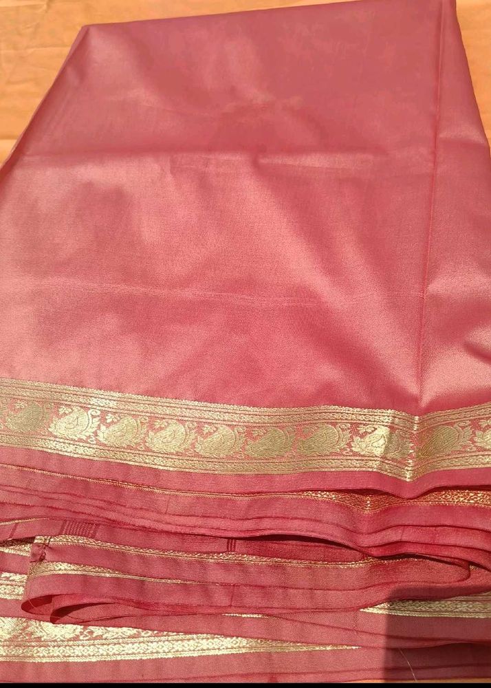 Orange Saree with Gold Border