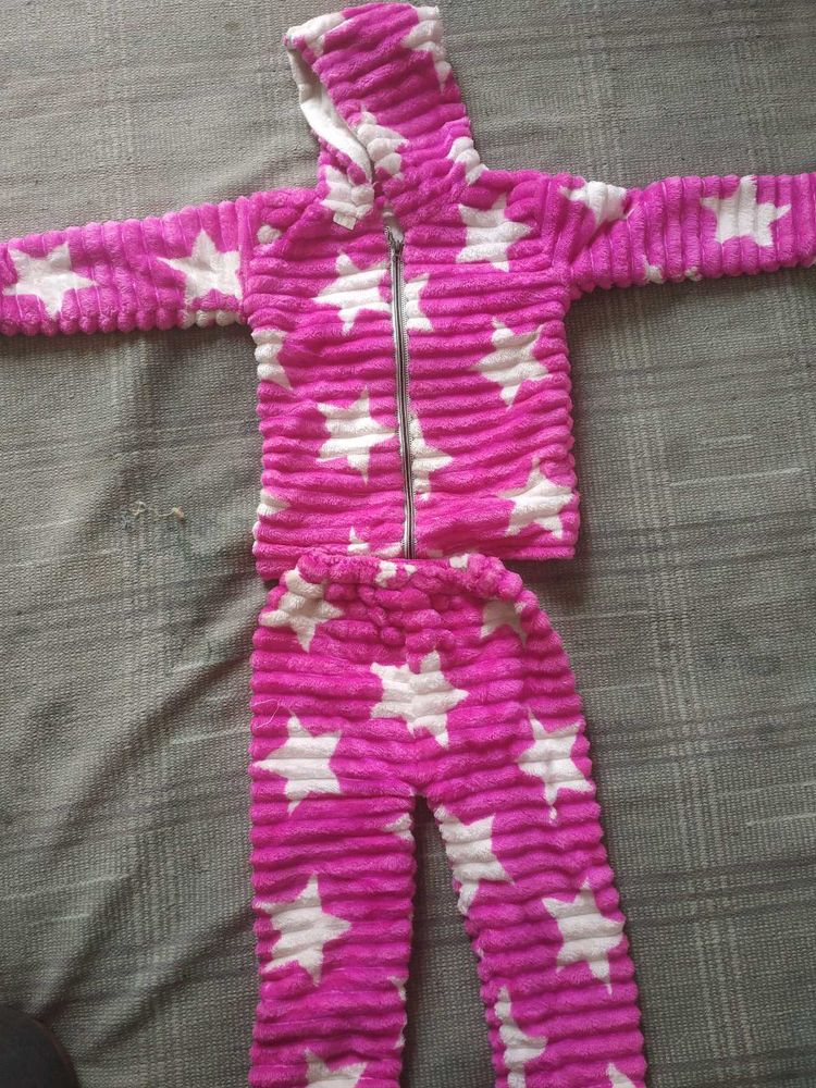 Girls Pink Woolen Set