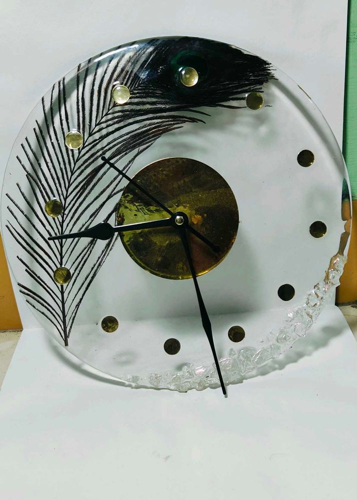 Peacock Feather Antique Wall Clock