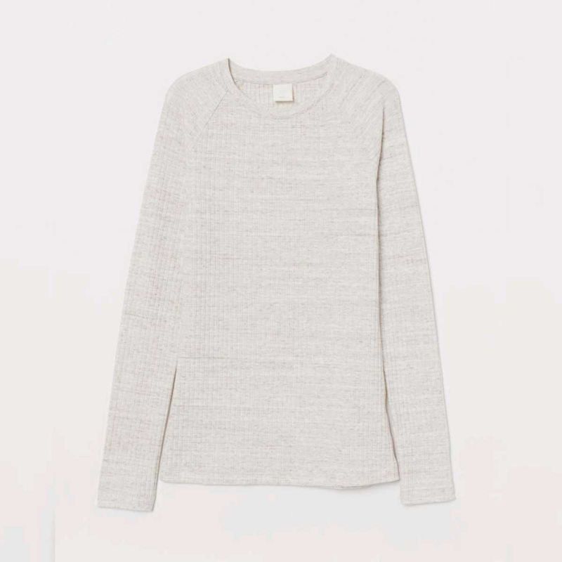 H-M Beige Ribbed Top