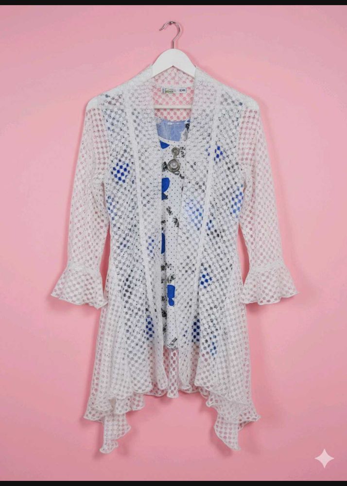 White Crochet Cardigan