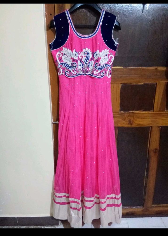 Pink Embroidered Anarkali Suit