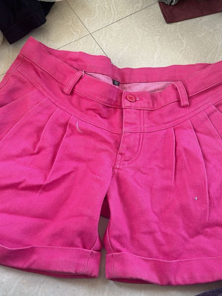 Pink Casual Shorts