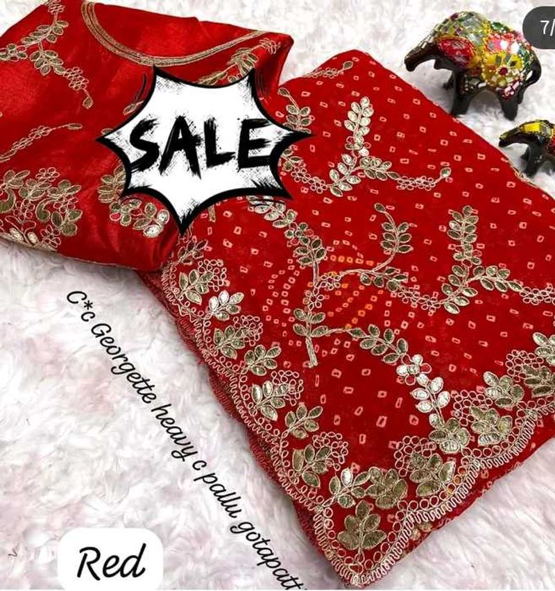 Red Georgette Saree