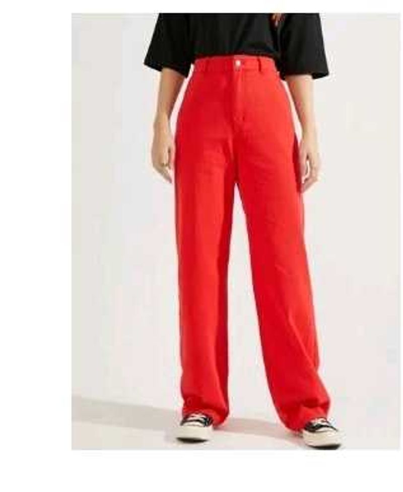 Red Wide Leg Trousers