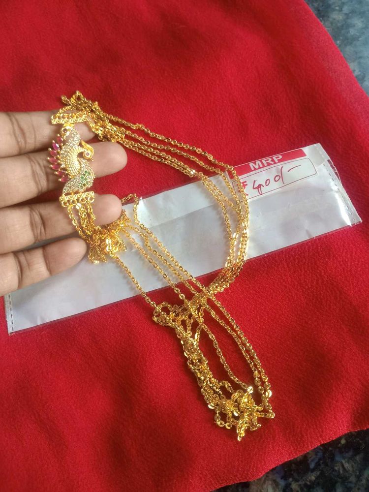 Peacock Pendant Gold Chain Necklace