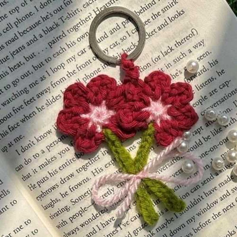 Crochet Flower Keychain
