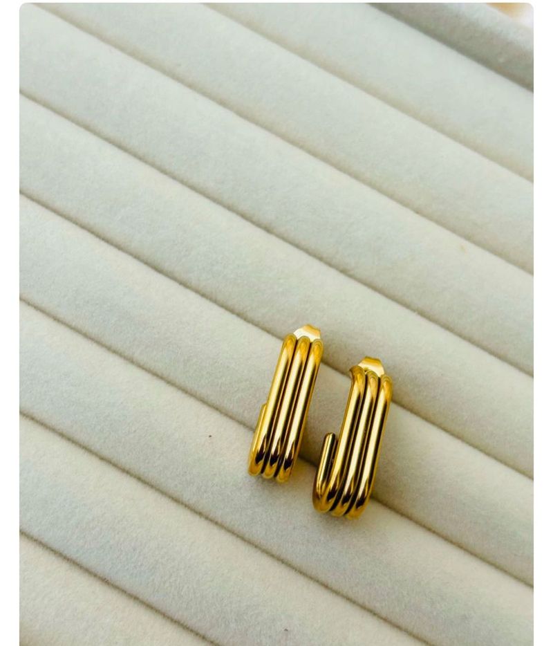 Anti Tarnish Gold Plated Tube Hoop Earrings