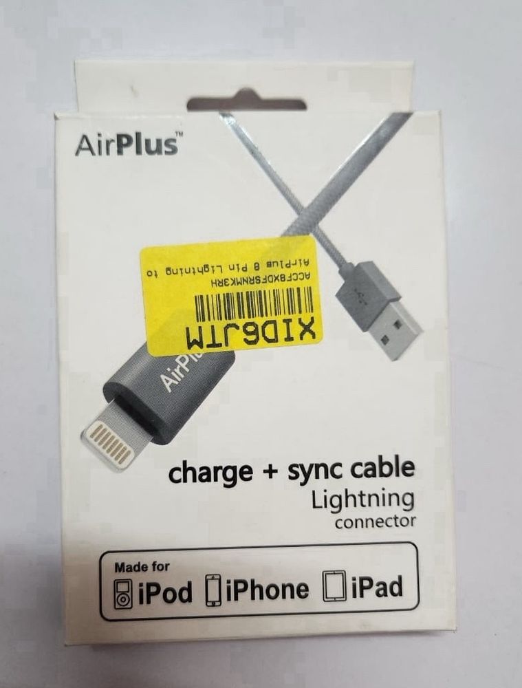 AirPlus AX-905-BLK 8 Pin Lightning to USB Cable for Smartphone - 3.3 Feet (1 Meter) (Black, Pack of 1)