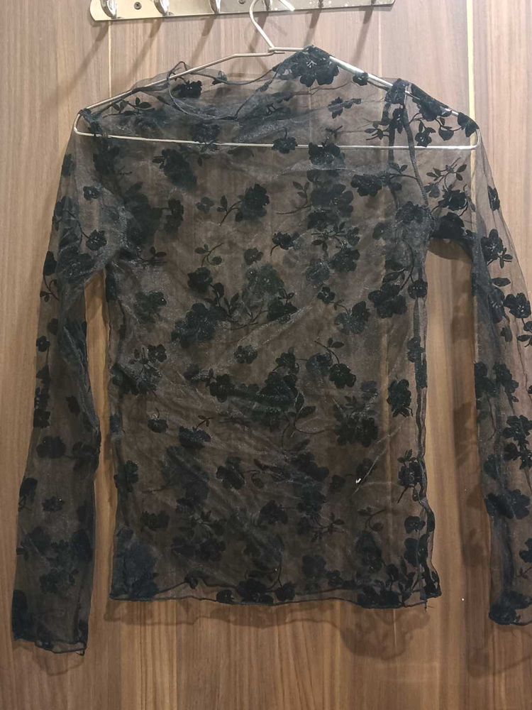 Black Mesh Top
