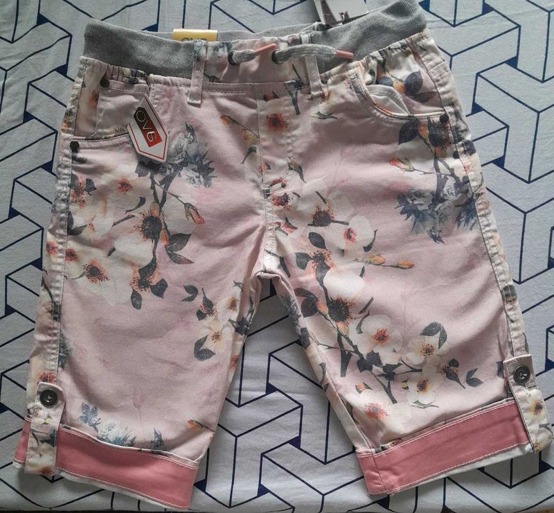 Floral Print Girls Shorts
