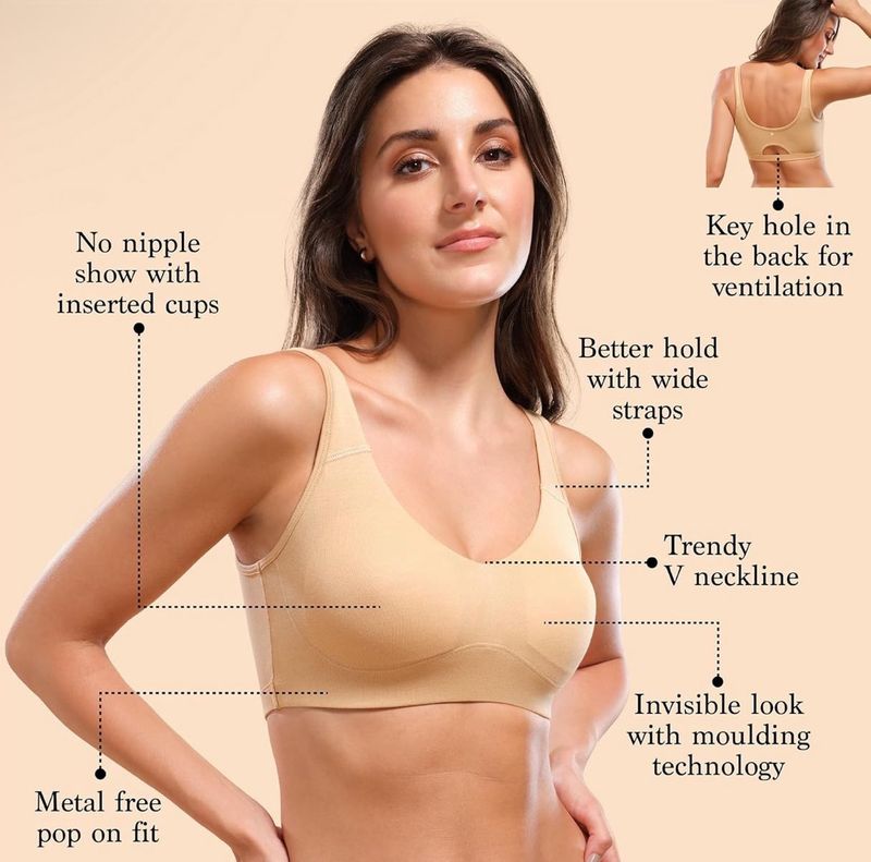 Enamor Wirefree Full Coverage Cotton Pop On Bra