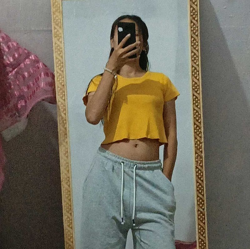 Yellow Cropped Tee