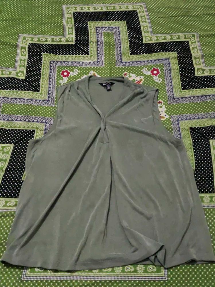 Sleeveless Olive Green Top