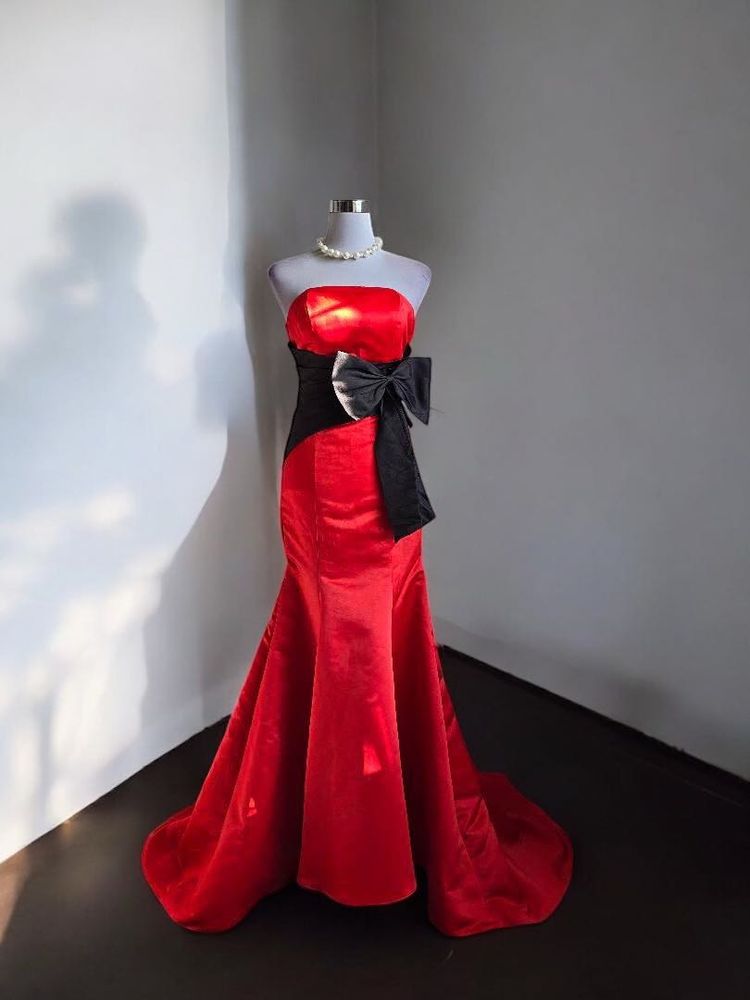 Red Dress With Black Bow