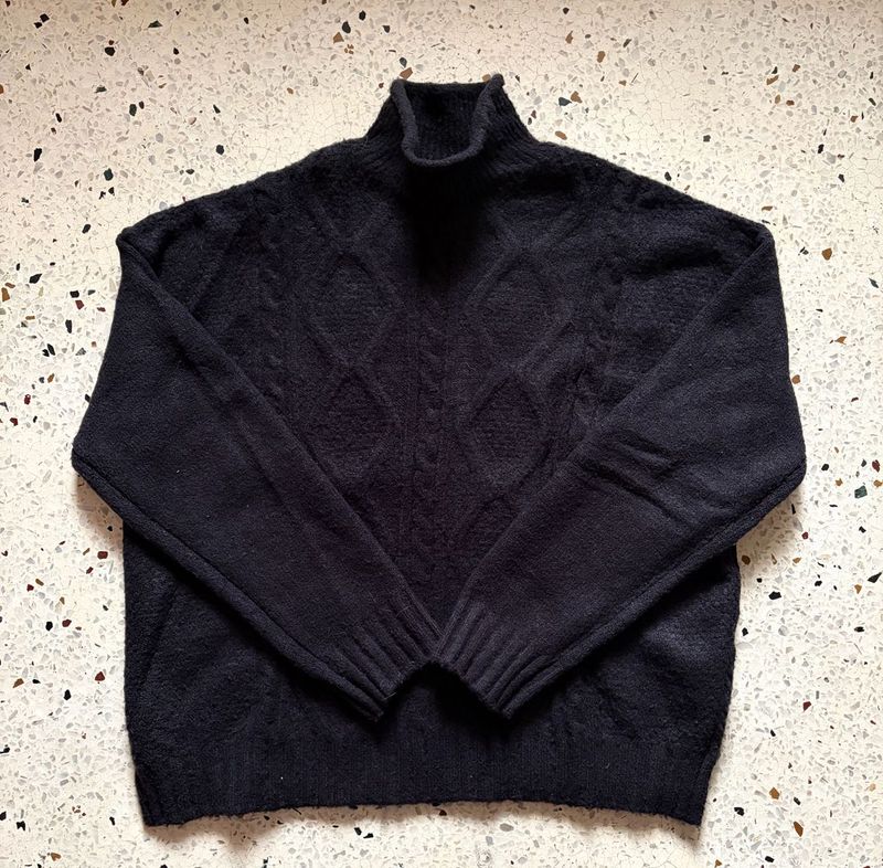 Dark Grey Turtleneck Sweater