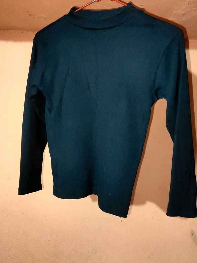 Dark Black Mock Neck Top