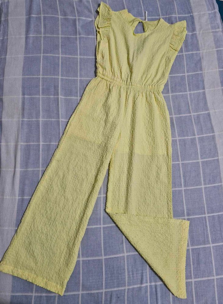 Cute Yellow Ruffle Jumpsuit