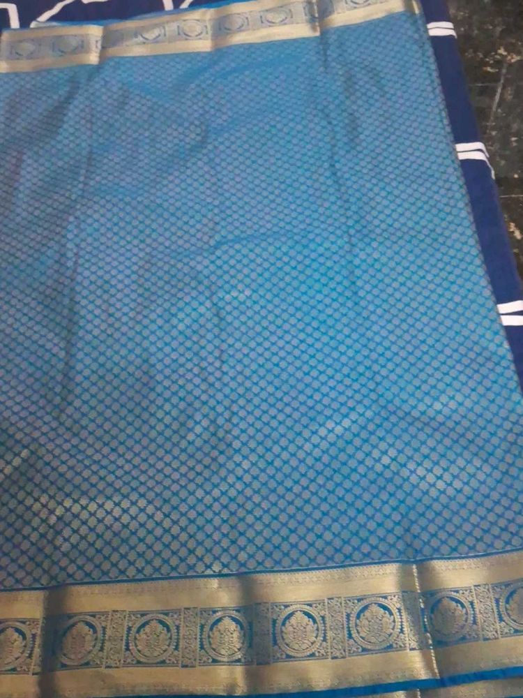 Aqua Blue Silk Saree