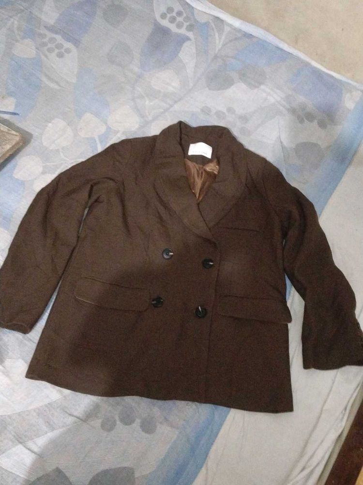 Brown Double Breasted Blazer