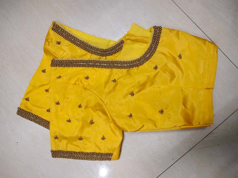 💛Yellow Maggam Work Blouse